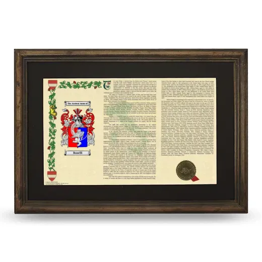 Bonelli Deluxe Armorial Landscape Framed - Brown