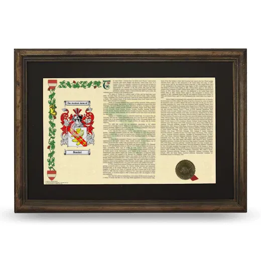 Bonini Deluxe Armorial Landscape Framed - Brown