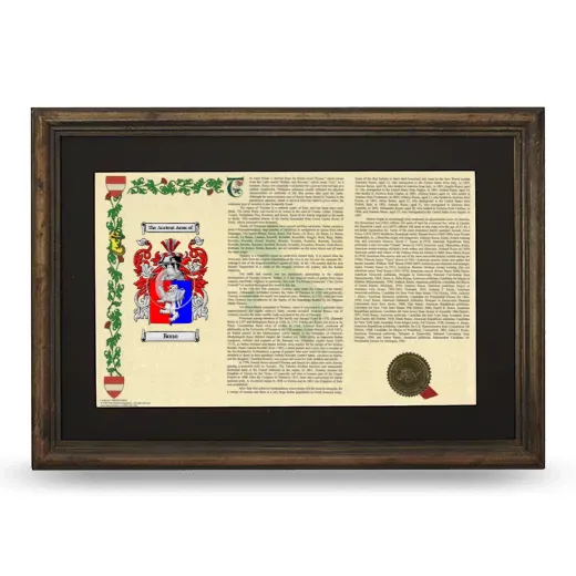 Bono Deluxe Armorial Landscape Framed - Brown
