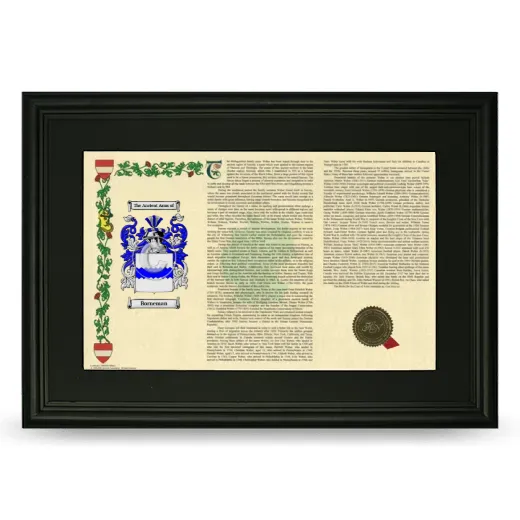 Borneman Deluxe Armorial Landscape Framed- Black