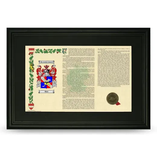 Borz Deluxe Armorial Landscape Framed- Black