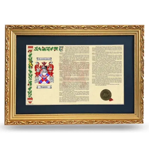 Braganza Deluxe Armorial Landscape Framed - Gold