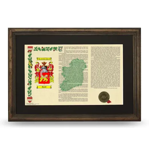 Brasil Deluxe Armorial Landscape Framed - Brown