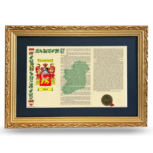Brazil Deluxe Armorial Landscape Framed - Gold