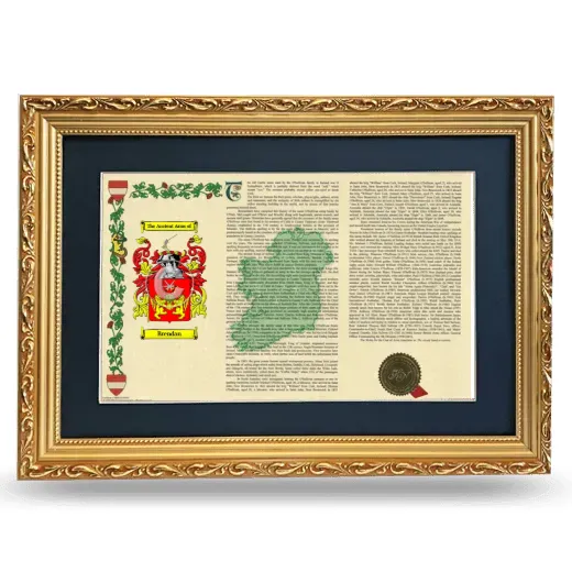 Brendan Deluxe Armorial Landscape Framed - Gold