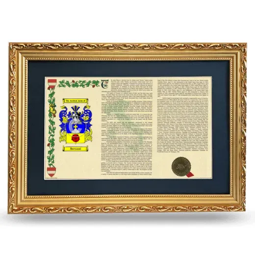 Bressani Deluxe Armorial Landscape Framed - Gold