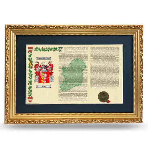 Brian Deluxe Armorial Landscape Framed - Gold