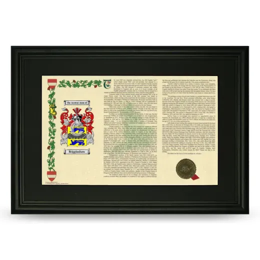 Brigginshaw Deluxe Armorial Landscape Framed- Black
