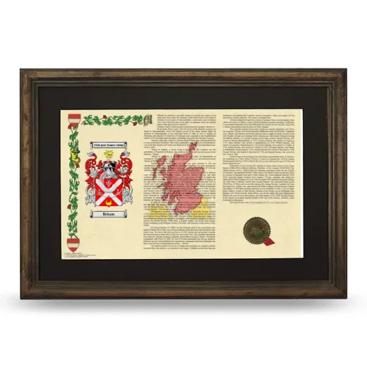 Brisan Deluxe Armorial Landscape Framed - Brown