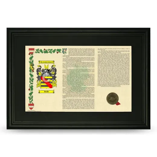 Brulle Deluxe Armorial Landscape Framed- Black