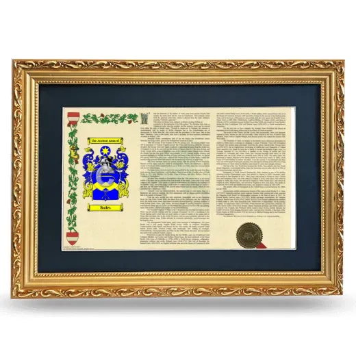 Budes Deluxe Armorial Landscape Framed - Gold