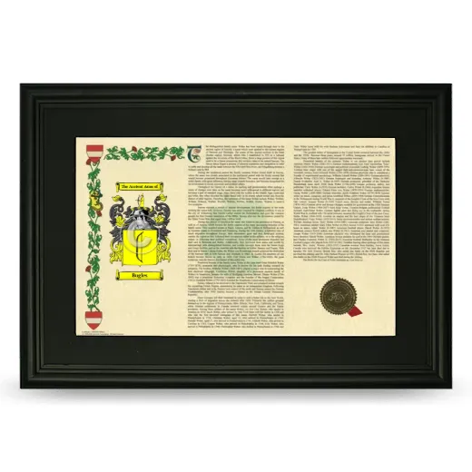 Bugles Deluxe Armorial Landscape Framed- Black