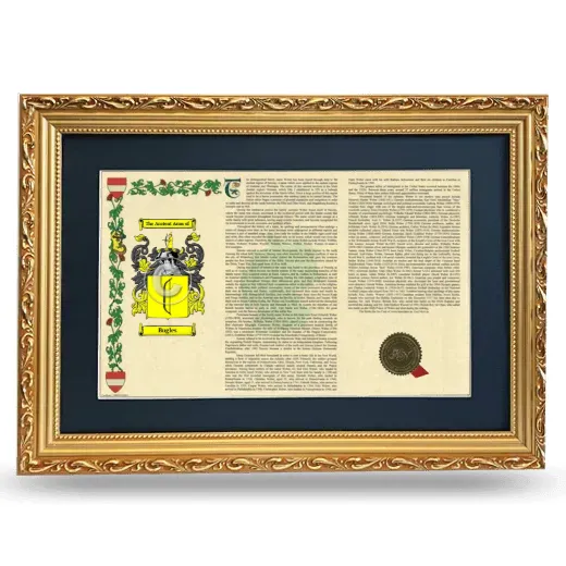 Bugles Deluxe Armorial Landscape Framed - Gold