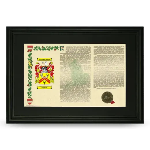 Bugnall Deluxe Armorial Landscape Framed- Black