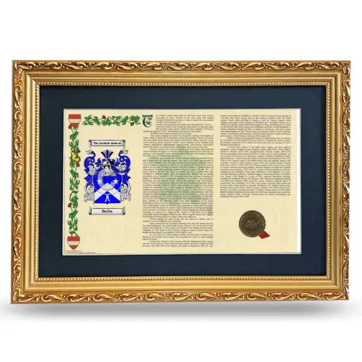 Burba Deluxe Armorial Landscape Framed - Gold