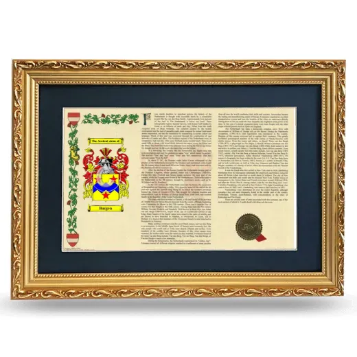 Burgen Deluxe Armorial Landscape Framed - Gold