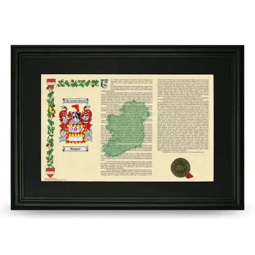Burgese Deluxe Armorial Landscape Framed- Black