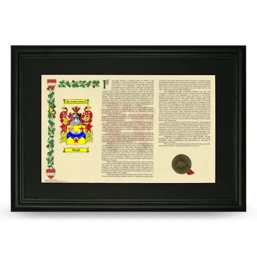 Burgh Deluxe Armorial Landscape Framed- Black