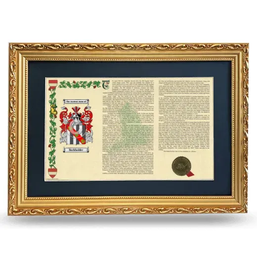 Burkholder Deluxe Armorial Landscape Framed - Gold