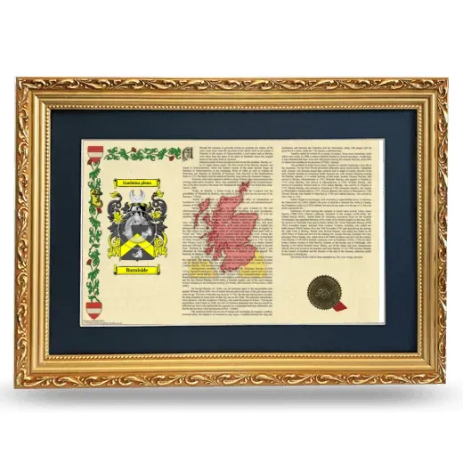 Burniside Deluxe Armorial Landscape Framed - Gold