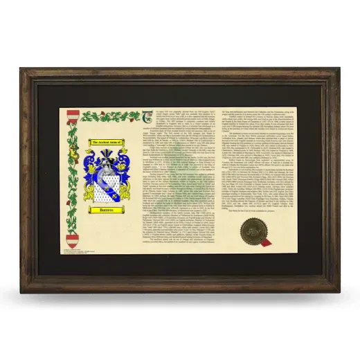 Burress Deluxe Armorial Landscape Framed - Brown