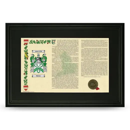 Burros Deluxe Armorial Landscape Framed- Black