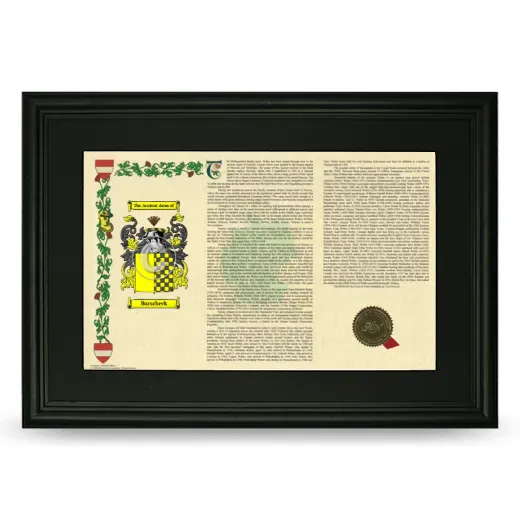 Burscheck Deluxe Armorial Landscape Framed- Black