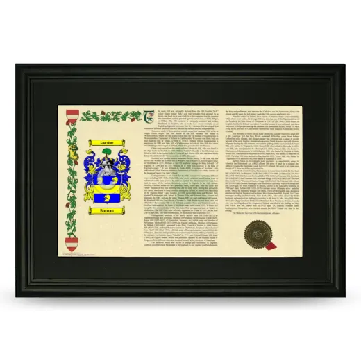 Burtom Deluxe Armorial Landscape Framed- Black