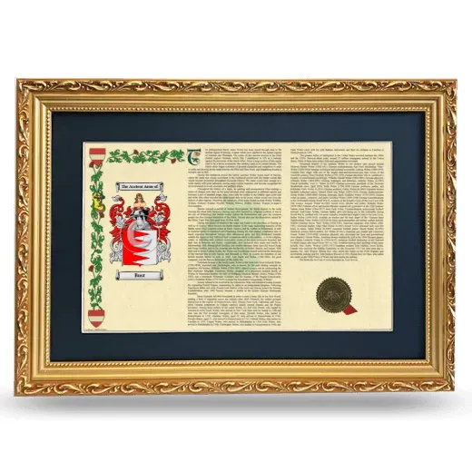 Bust Deluxe Armorial Landscape Framed - Gold