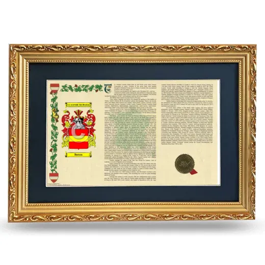 Buton Deluxe Armorial Landscape Framed - Gold