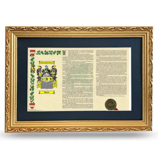 Bynan Deluxe Armorial Landscape Framed - Gold
