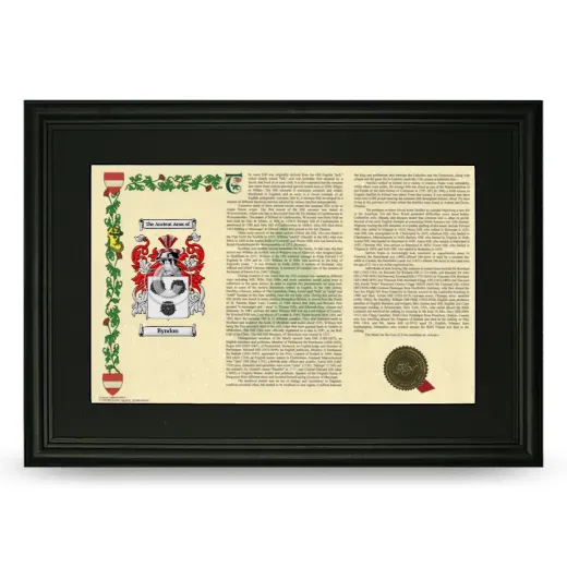 Byndon Deluxe Armorial Landscape Framed- Black