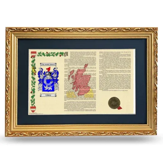 Cabery Deluxe Armorial Landscape Framed - Gold