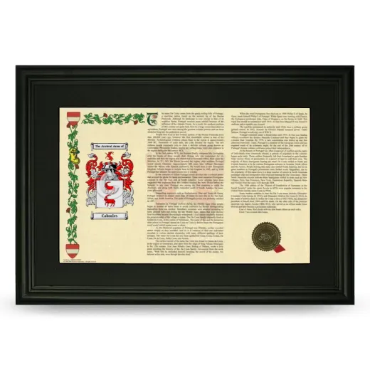 Cabrales Deluxe Armorial Landscape Framed- Black