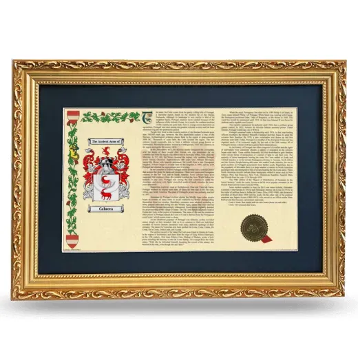 Cabrera Deluxe Armorial Landscape Framed - Gold