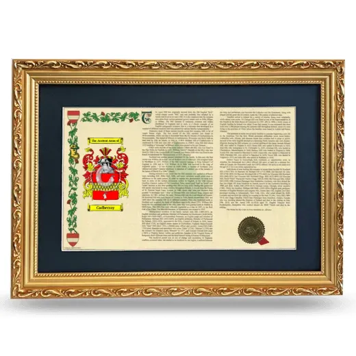 Cadberray Deluxe Armorial Landscape Framed - Gold