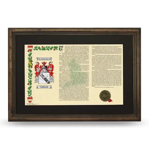 Caddworde Deluxe Armorial Landscape Framed - Brown