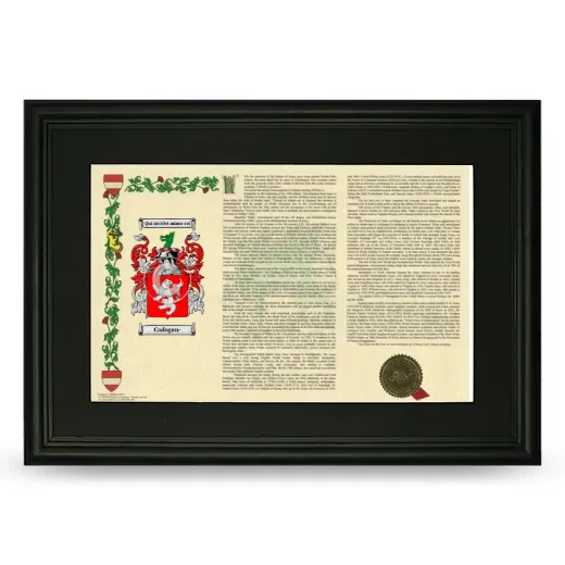 Cadogan- Deluxe Armorial Landscape Framed- Black