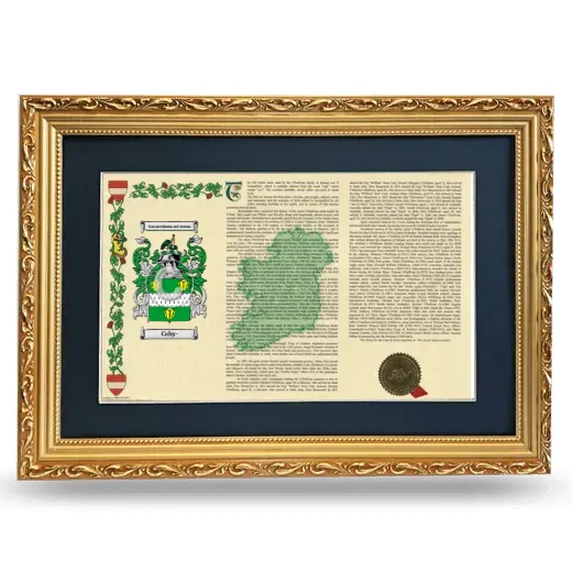 Cahy- Deluxe Armorial Landscape Framed - Gold