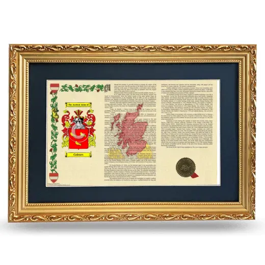 Cairnes Deluxe Armorial Landscape Framed - Gold