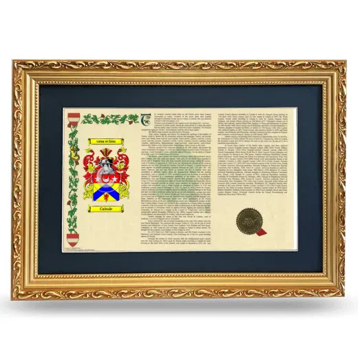Caissie Deluxe Armorial Landscape Framed - Gold