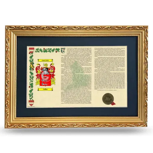 Calles Deluxe Armorial Landscape Framed - Gold