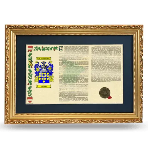 Calvillo Deluxe Armorial Landscape Framed - Gold