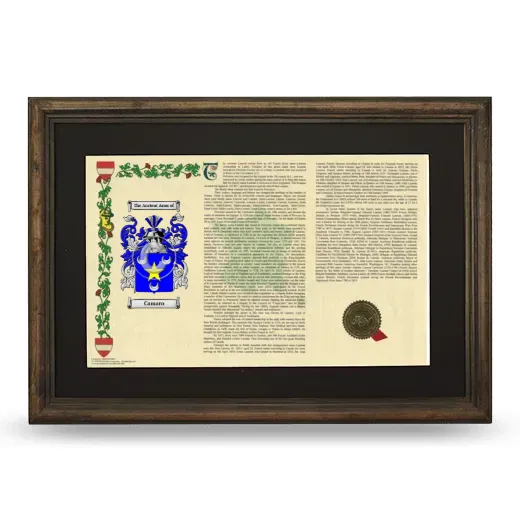 Camaro Deluxe Armorial Landscape Framed - Brown