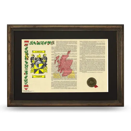 Campbell Deluxe Armorial Landscape Framed - Brown