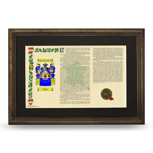 Capers Deluxe Armorial Landscape Framed - Brown