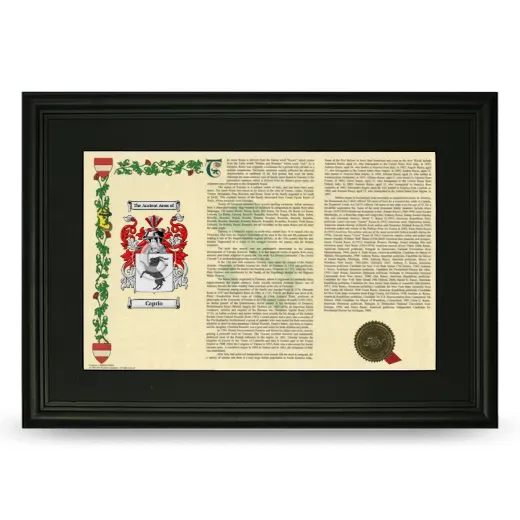 Caprio Deluxe Armorial Landscape Framed- Black