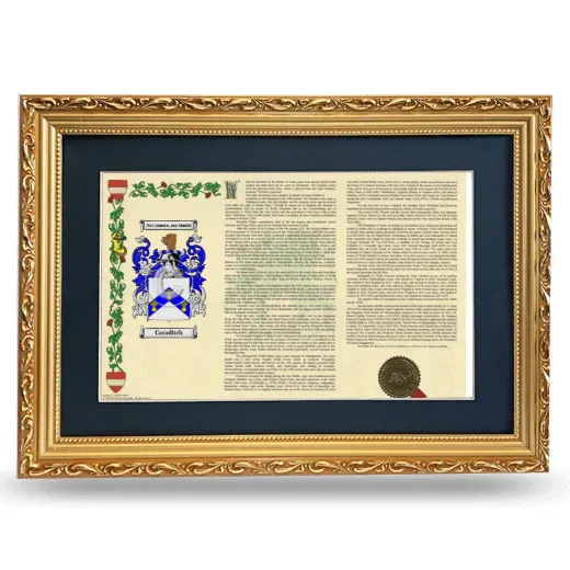 Caraditch Deluxe Armorial Landscape Framed - Gold