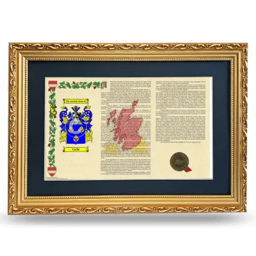 Carlie Deluxe Armorial Landscape Framed - Gold