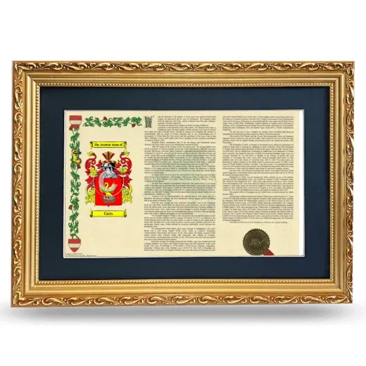 Carn Deluxe Armorial Landscape Framed - Gold
